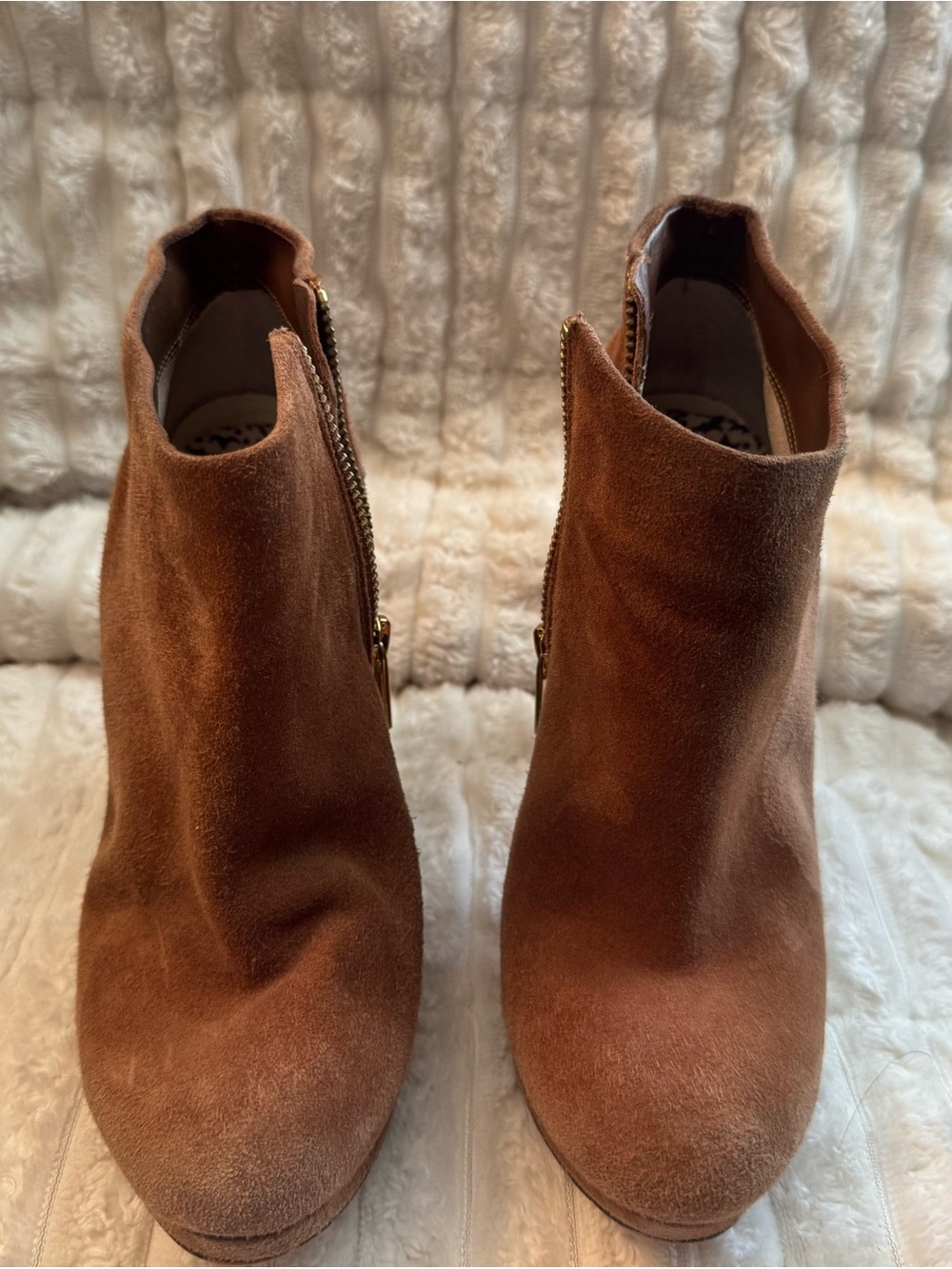 Michael Kors Brown Suede Zip Ankle Booties